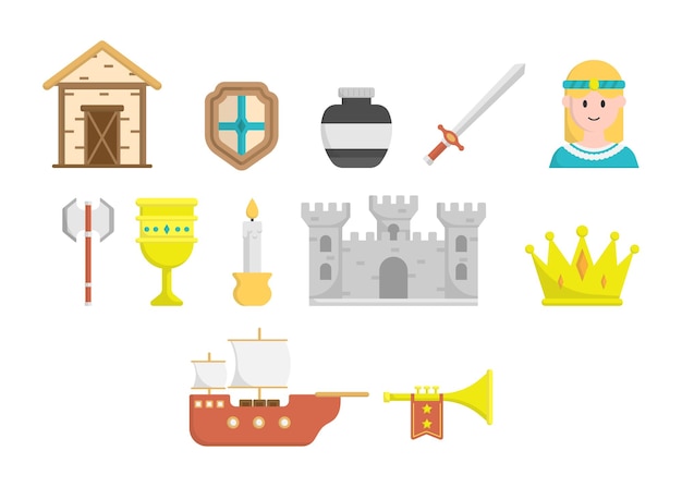 Medieval icon design template vector illustration