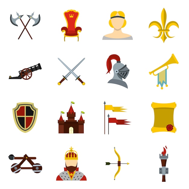 Medieval icons set.