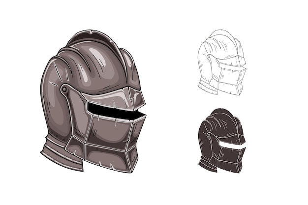 Medieval Knight Armet Helmet with closed visor. Used for tournaments or battlefields.