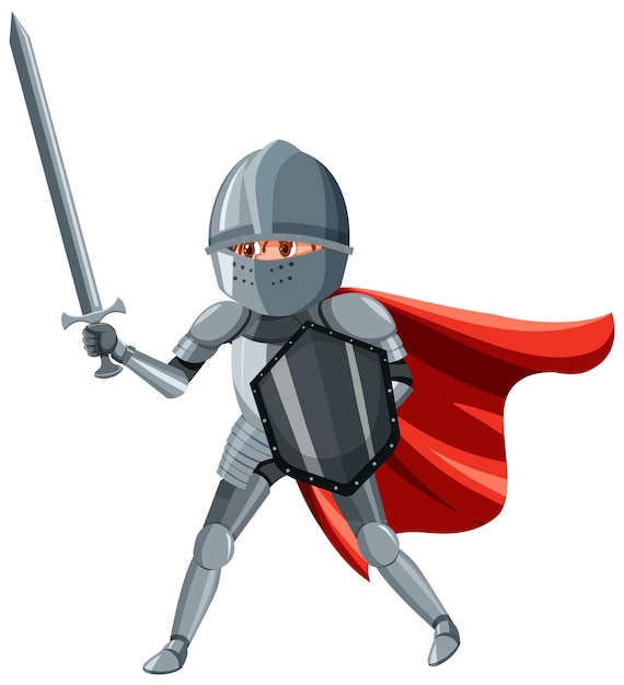 Medieval knight in armor costume isolated