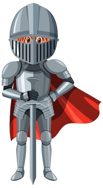 Vector medieval knight in armor costume isolated