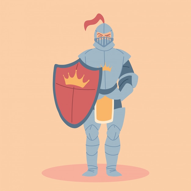 Medieval knight in armor, knight costume