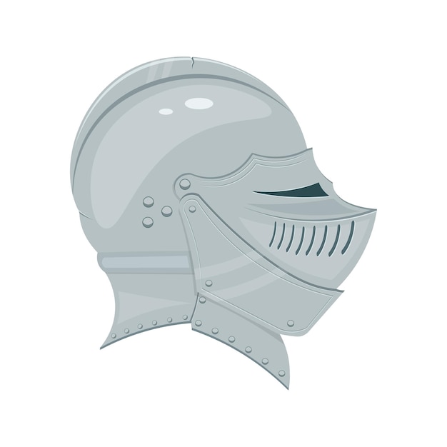 Векторная иллюстрация средневекового рыцарского шлема на белом фоне