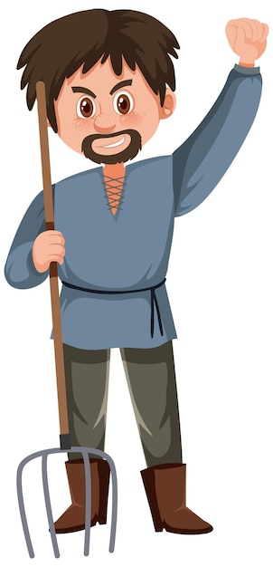 Vector medieval male historical cartoon characters