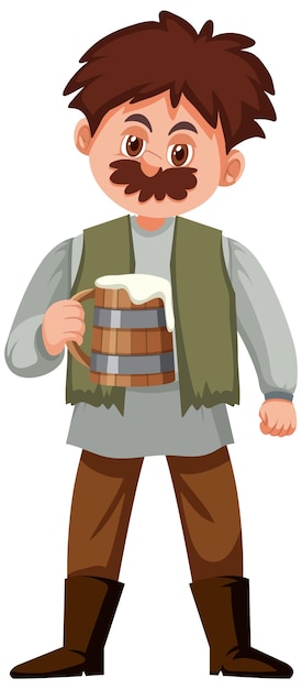 Vector medieval male historical cartoon characters