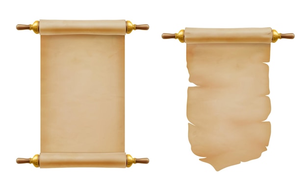 Vector medieval manuscript old parchment paper scroll