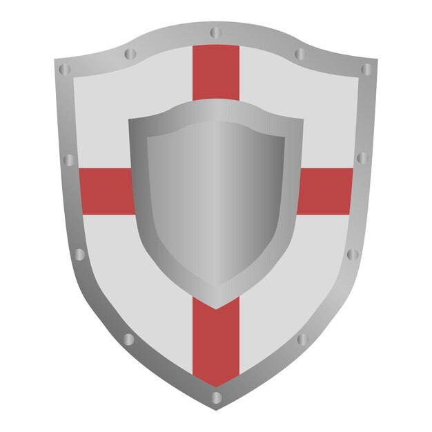 Medieval shield. Protection. Knight weapon. Vector