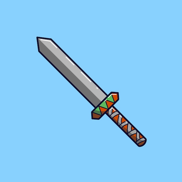 Vector medieval sword flat vector illustration