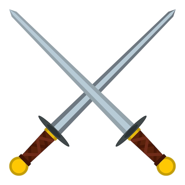 Medieval swords icon Flat illustration of swords vector icon for web design