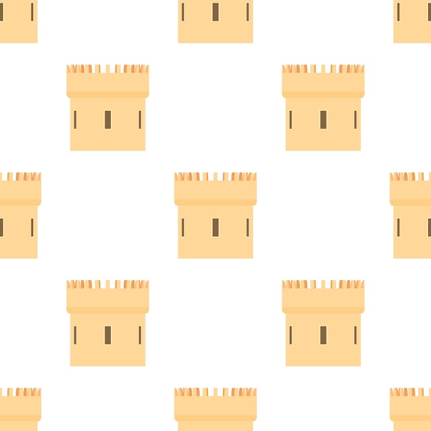 Vettore torre medievale modello texture di sfondo senza soluzione di continuità ripetere il vettore geometrico della carta da parati