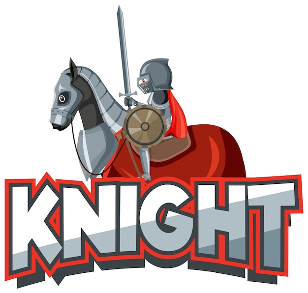 Medievil knight logo on white background