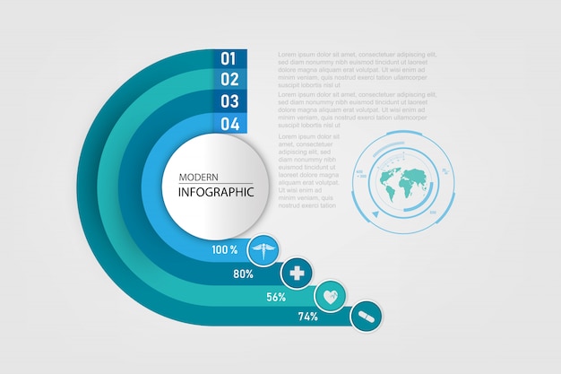 Medisch concept op papieren ontwerp infographic