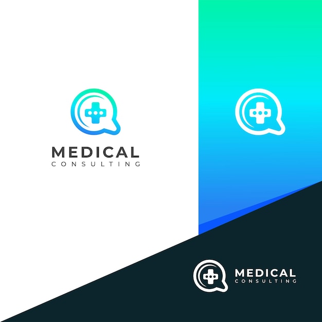 Medisch consulting vector logo ontwerp Doctor chat consulting talk logo