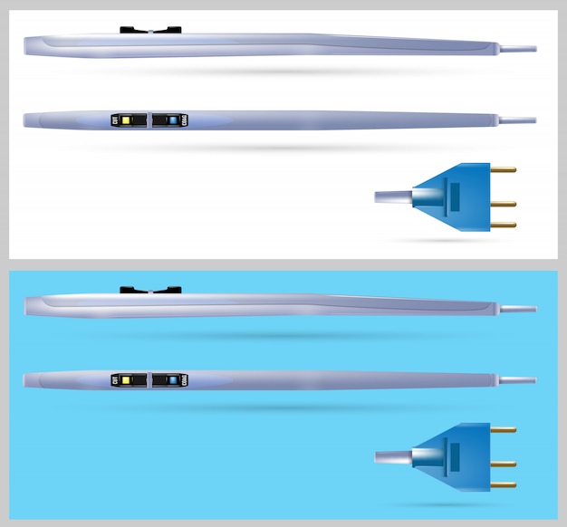 Vector medisch elektrochirurgisch tuimelschakelaar-potlood met stekker. vector illustratie