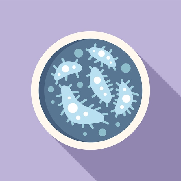 Medisch experiment pictogram platte vector Cel schotel Geneeskunde virus