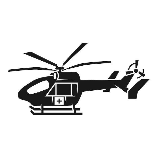 Medisch helikopterpictogram Eenvoudige illustratie van medisch helikopter vectorpictogram voor webontwerp dat op witte achtergrond wordt geïsoleerd