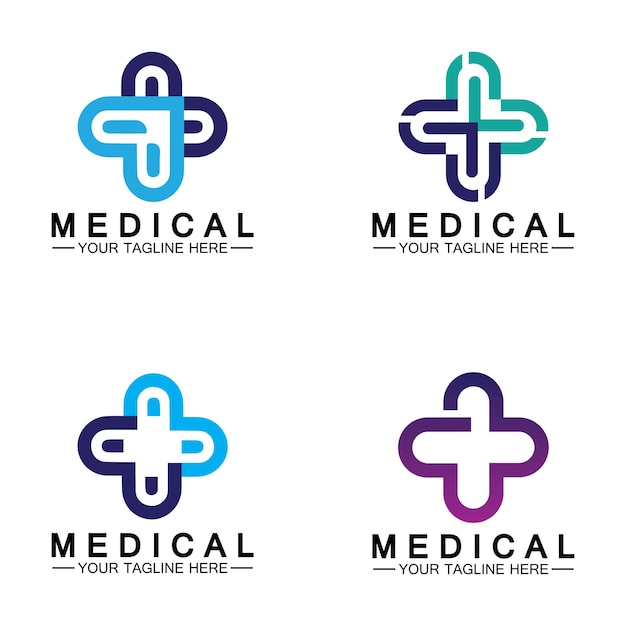 Medisch kruis en gezondheidsapotheek Logo Vector sjabloon