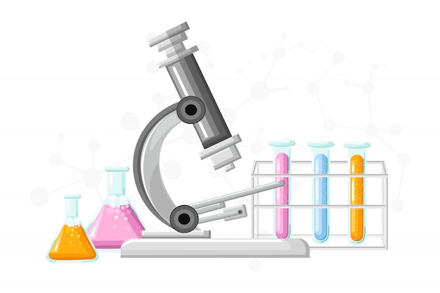 Medisch laboratorium met glazen buizen illustratie