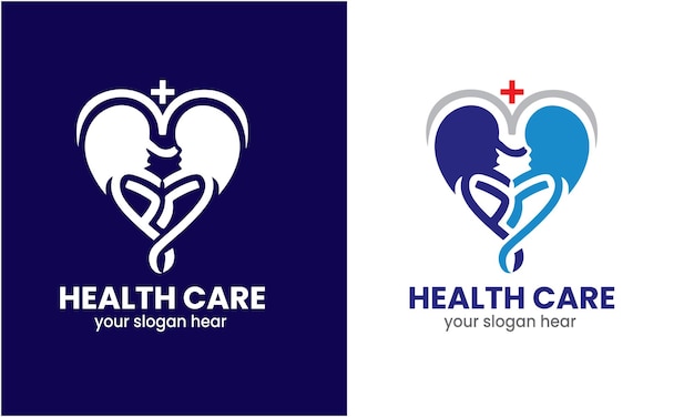 Medisch logo gezondheidszorg dienst hart logo sjabloon vector icoon