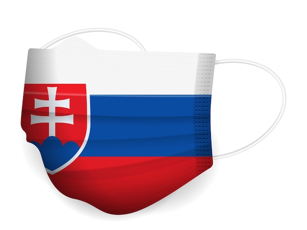 Vector medisch masker vlag van slowakije