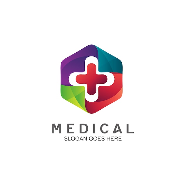 Medisch met plus-pictogramlogo-ontwerp