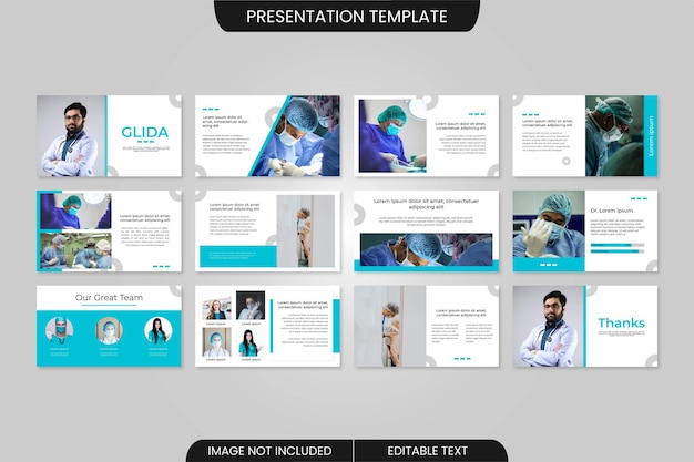 Medisch minimaal powerpoint-presentatiesjabloonontwerp