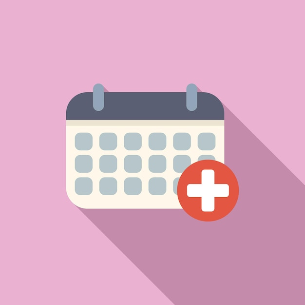Medisch onderzoek kalender patiënt icoon platte vector Plan procedure