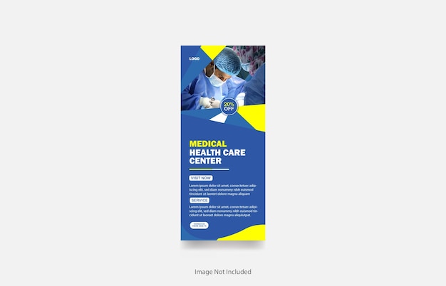 Medisch roll-up banner omslagontwerp post gezondheidszorg bannermalplaatje