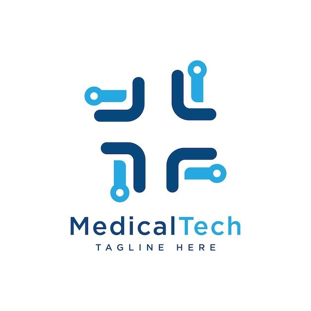 Medisch technologisch teken Moderne creatieve vector Logo sjabloon