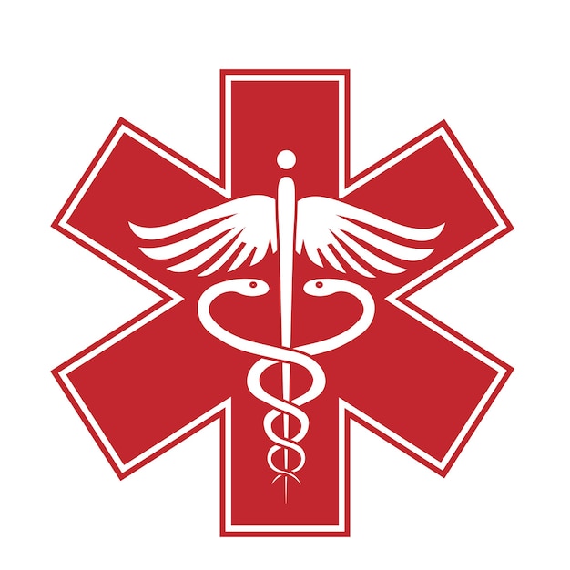 Vector medisch teken ster van het leven pictogram ziekenhuis ambulance ster glyph stijl pictogram