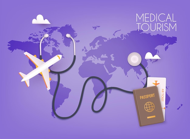 Medisch toerisme 3D-vectorillustraties