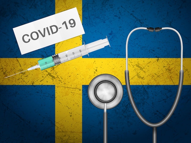 Vector medische apparatuur op de vlag van zweden