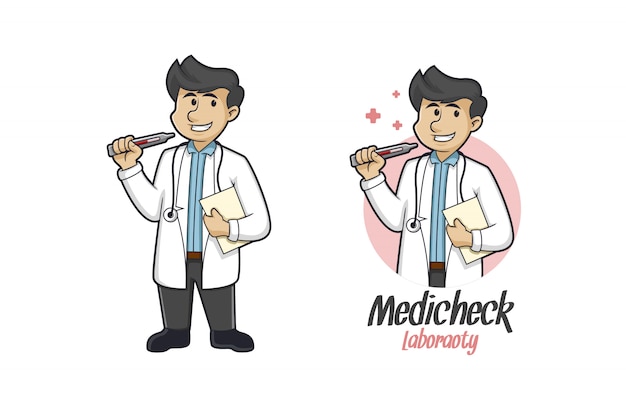 Medische check mascotte logo