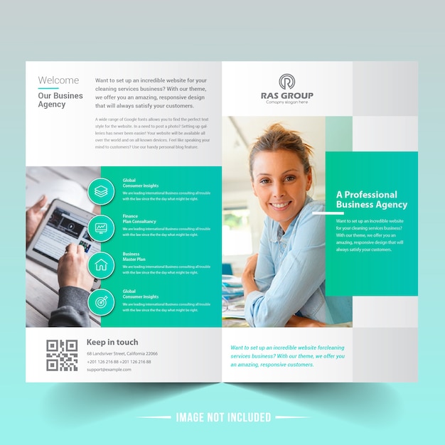Vector medische dienst bifold brochure template