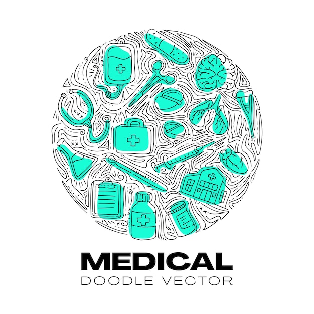 medische doodle kunst vector handgetekende