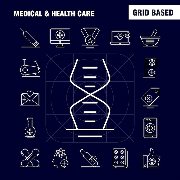 Medische en gezondheidszorg lijnpictogram voor Web, Print en mobiele UX / UI-kit.