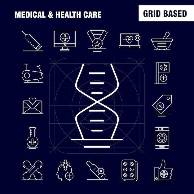 Medische en gezondheidszorg lijnpictogram voor web, print en mobiele ux / ui-kit.