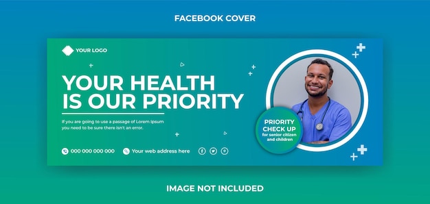 Medische gezondheidszorg facebook omslagbanner social media post en webbannersjabloon
