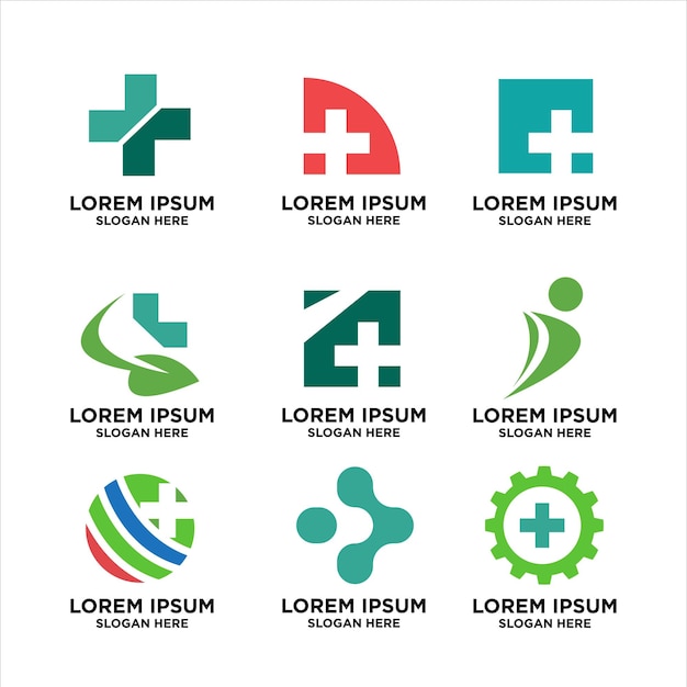 Medische gezondheidszorg logo ontwerpsjabloon collectie