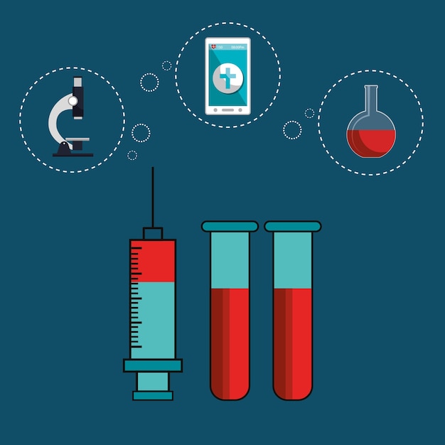 Medische gezondheidszorg plat pictogrammen vector illustratie ontwerp