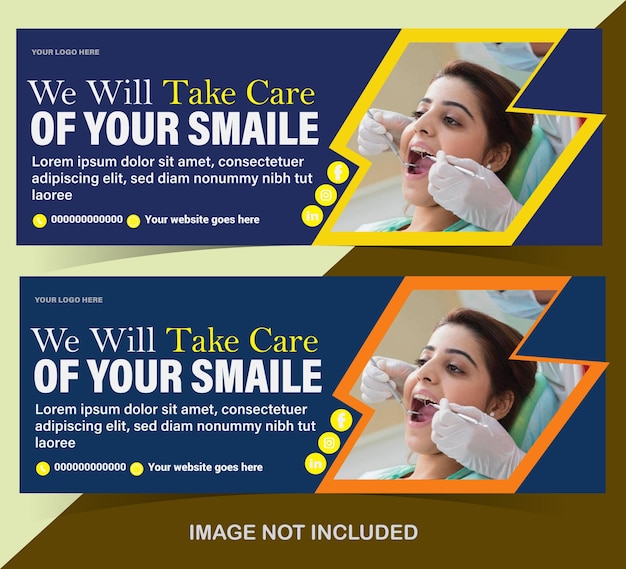 medische gezondheidszorg tandheelkundige zorg sociale media dekking Facebook dekking web banner sjabloon