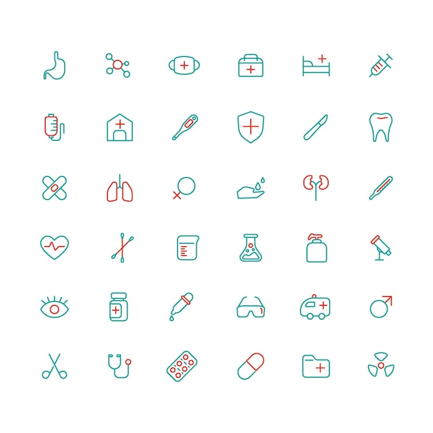 Medische lijnpictogrammen