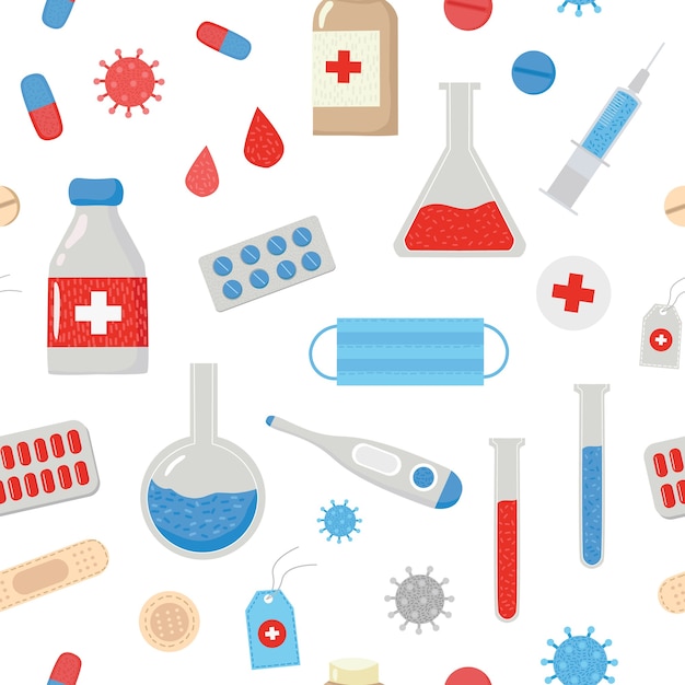 medische patroon Met de afbeelding van tabletten thermometer gips