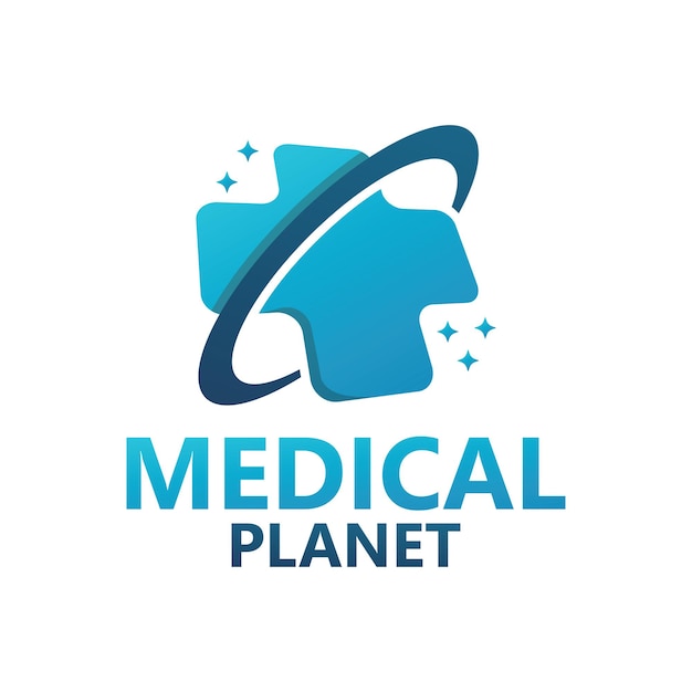 Medische planeet logo sjabloonontwerp