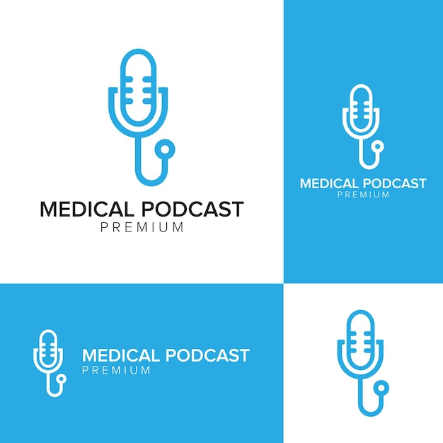 Medische podcast logo vector pictogrammalplaatje