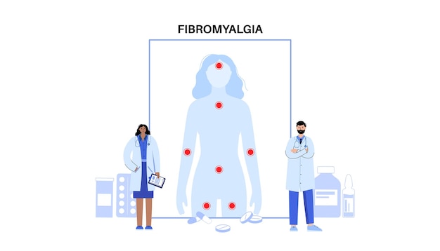 Vector medische poster voor fibromyalgie