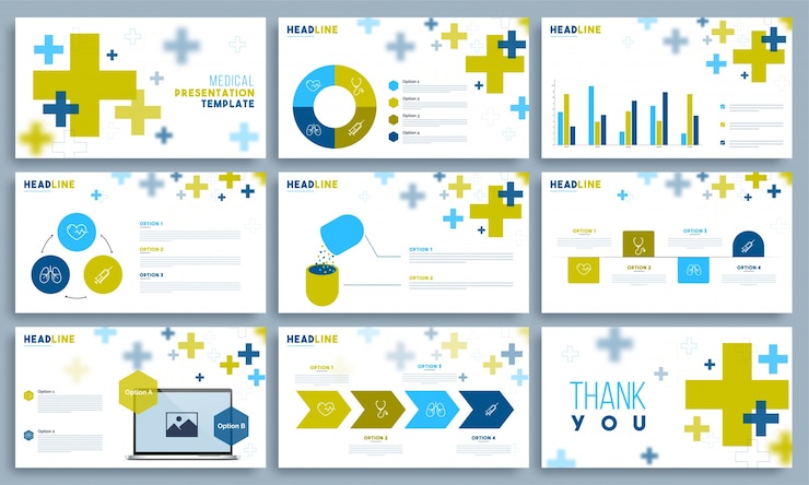 Vector medische presentatie template set.
