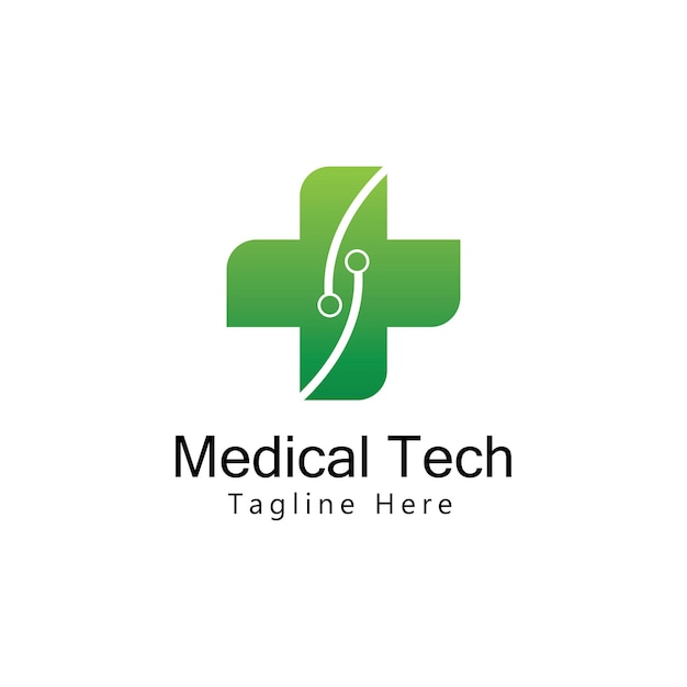 Medische Tech Logo sjabloon ontwerp Vector. Icoon. Symbool. Embleem