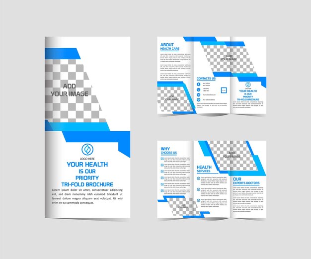 Vector medische trifold brochure ontwerp bewerkbaar