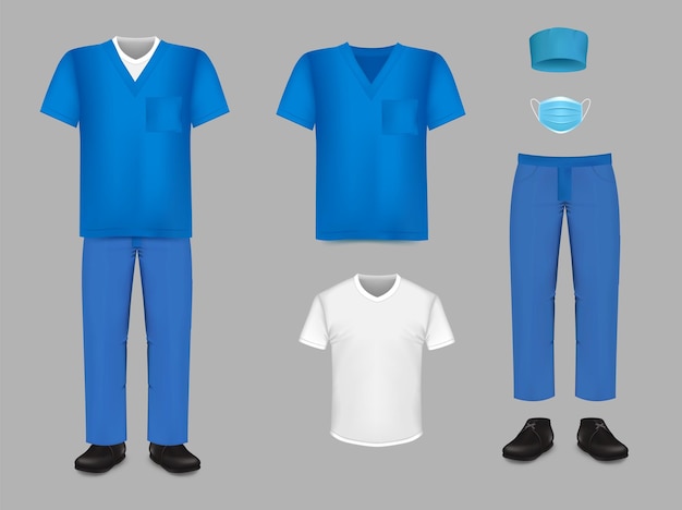 Medische uniforme scrub set vector geïsoleerde illustratie